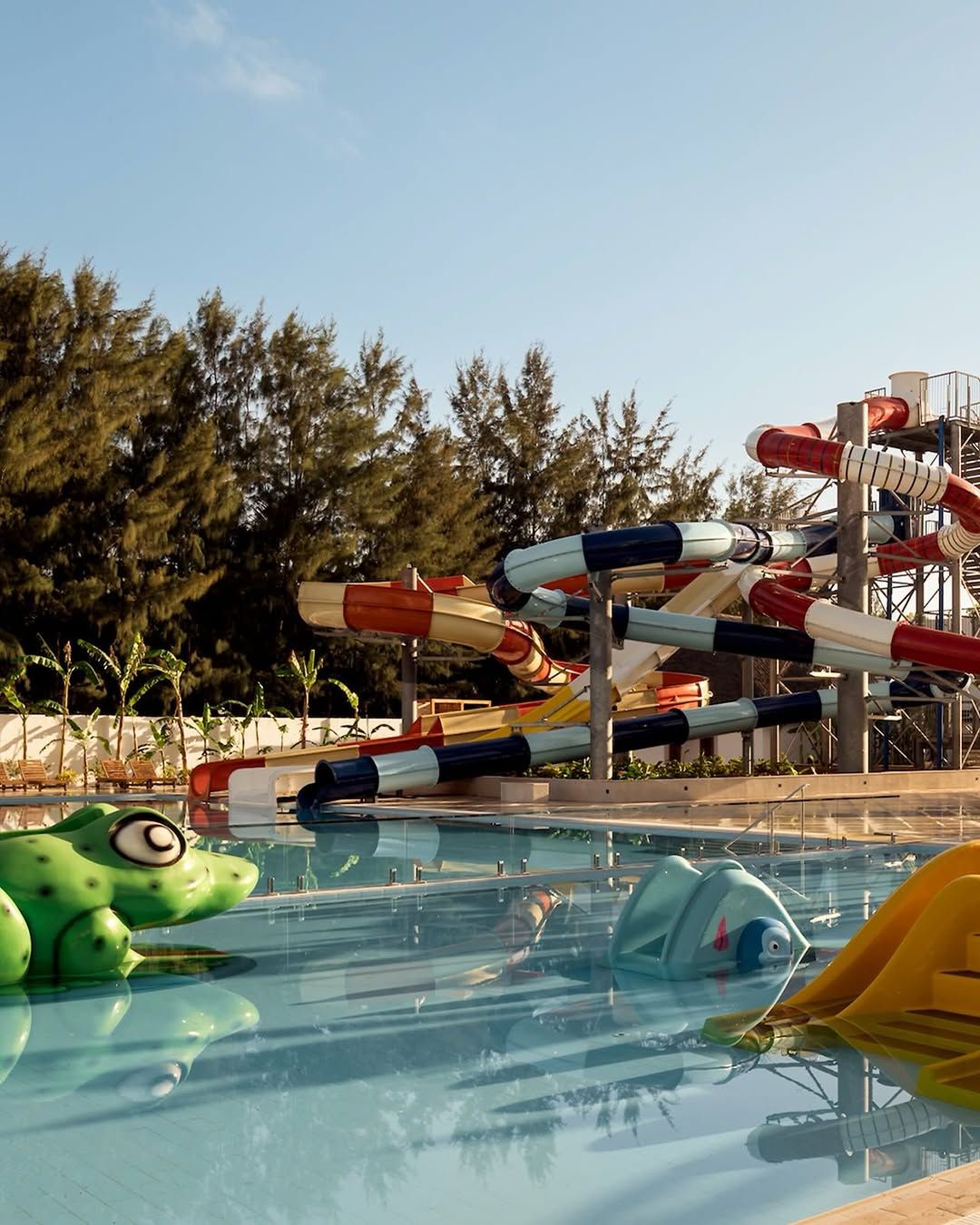 Family water park slides at JAZ Aurora, Zanzibar